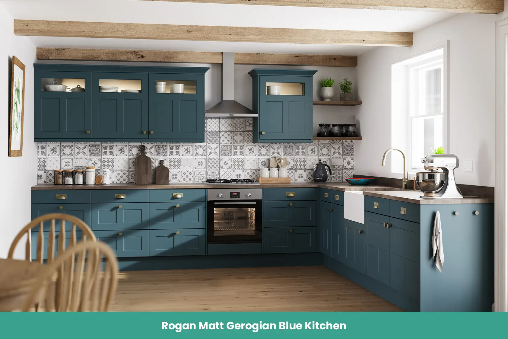 Rogan Matt Georgian Blue Kitchen