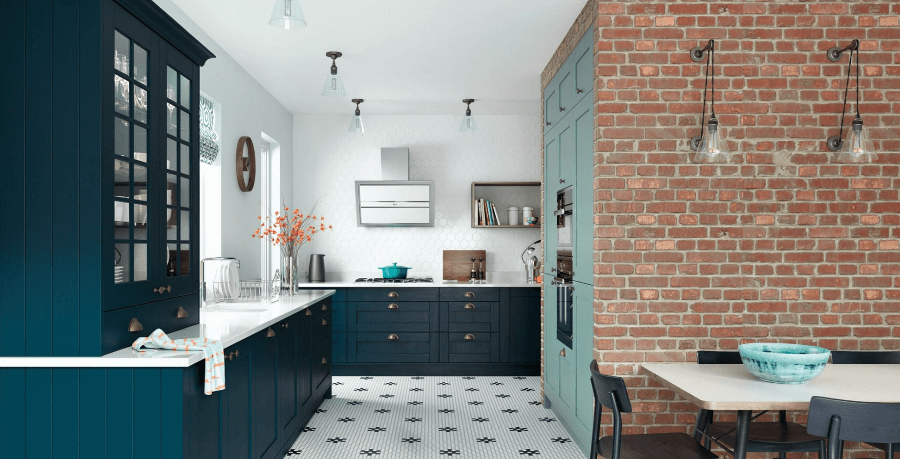 New teal kitchen