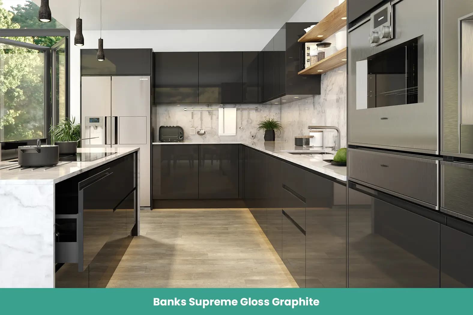 Banks Supreme Gloss Graphite Kitchen
