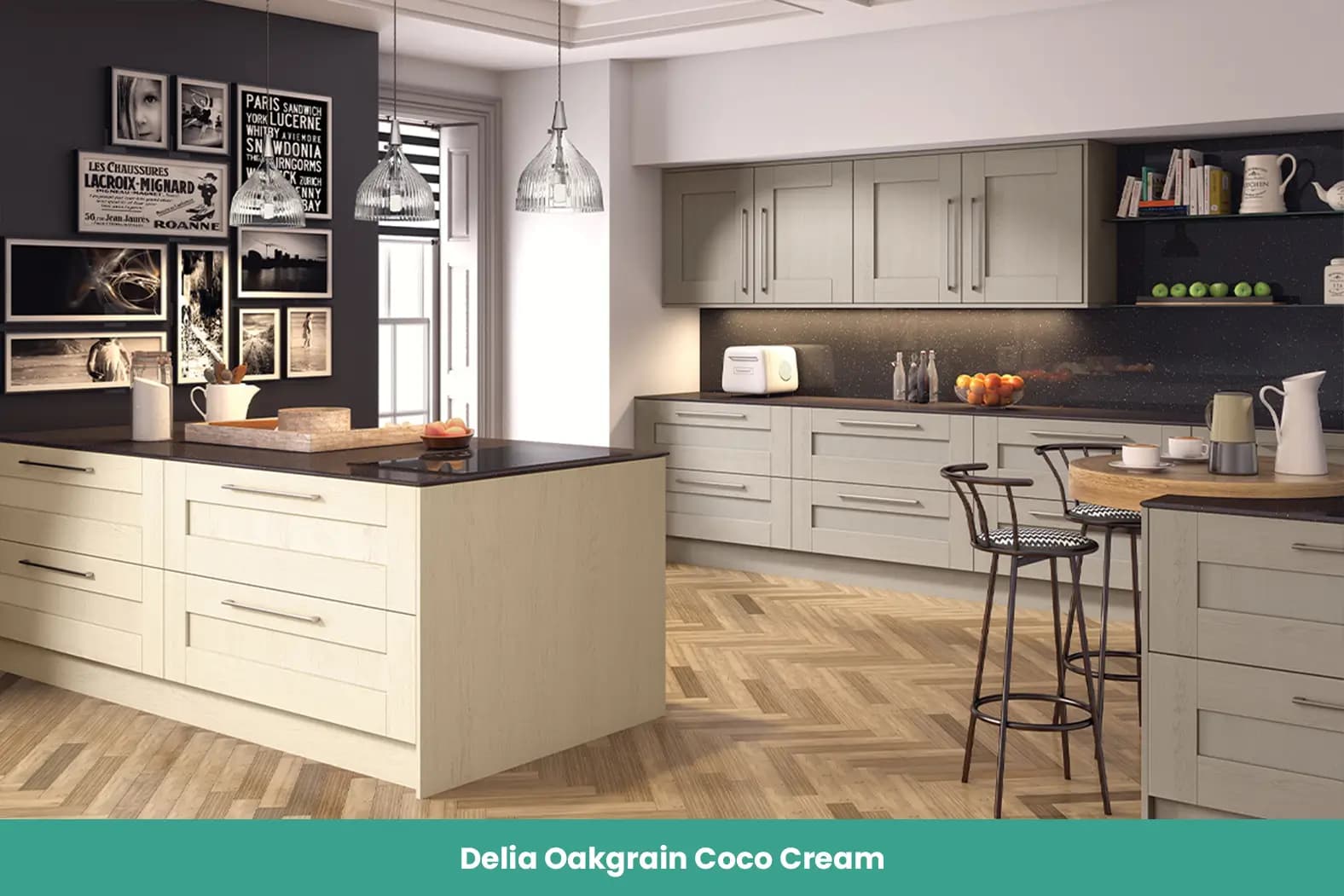 Delia Oakgrain Coco Cream Kitchen