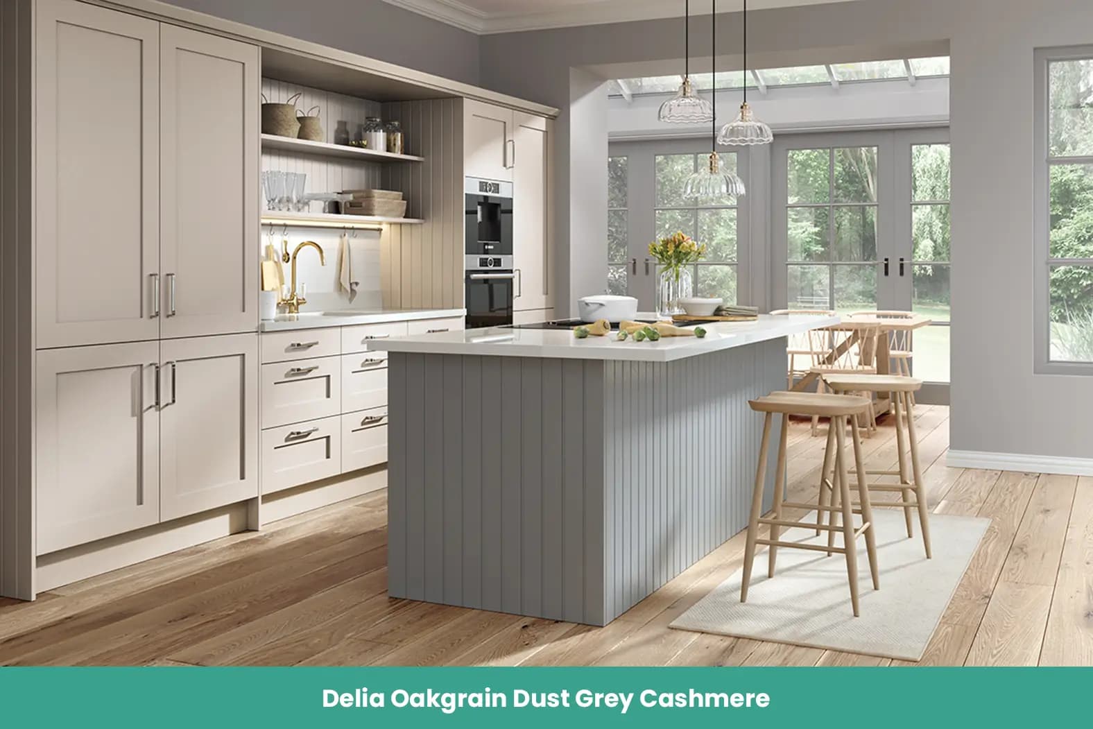 Delia Oakgrain Dust Grey Cashmere Kitchen