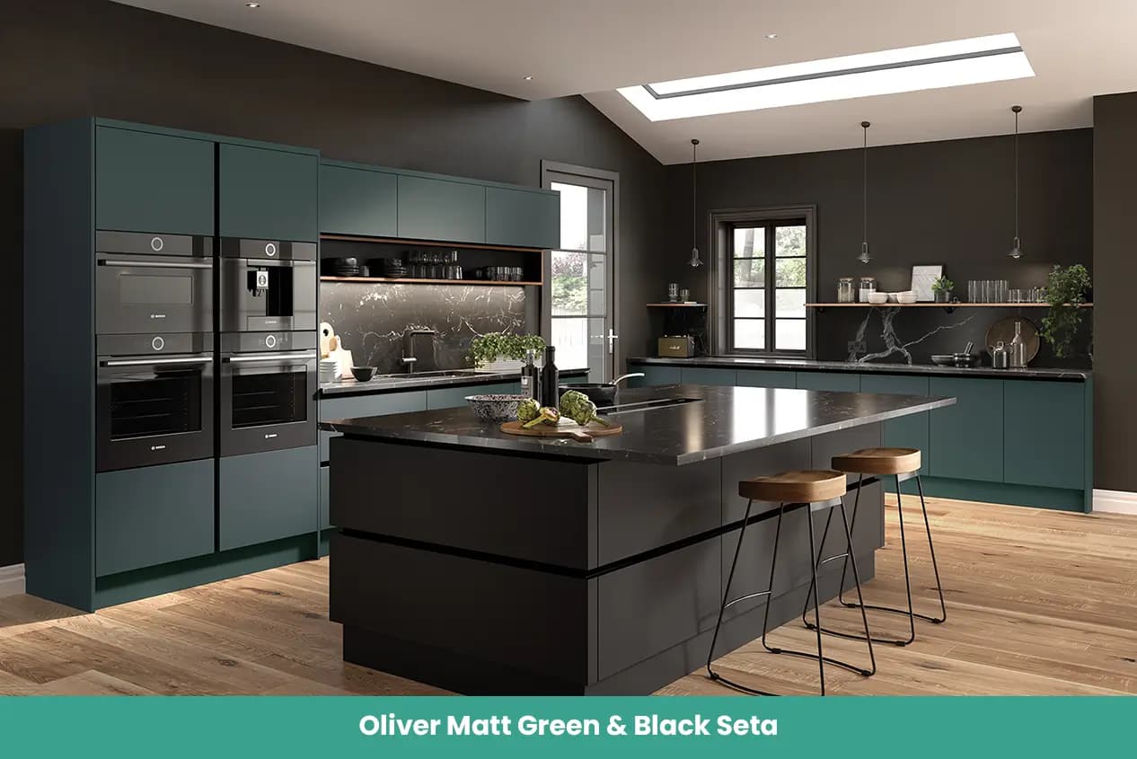 Oliver Matt Green Black Seta Kitchen