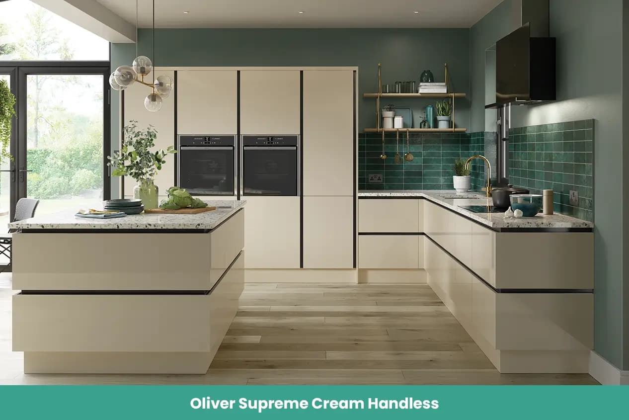 Oliver Supreme Cream Handless Kitchen