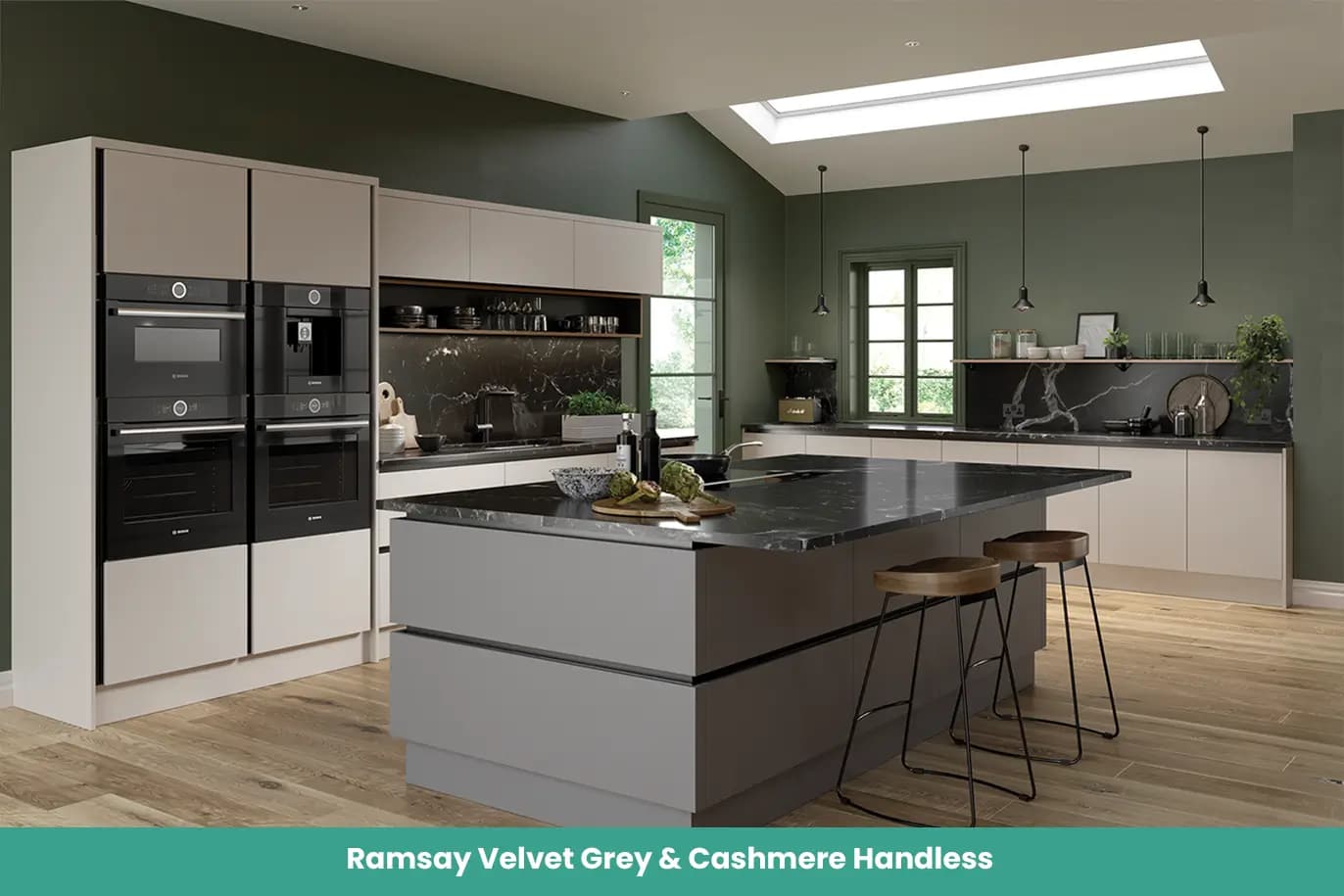 Ramsay Velvet Grey Cashmere Handless Kitchen