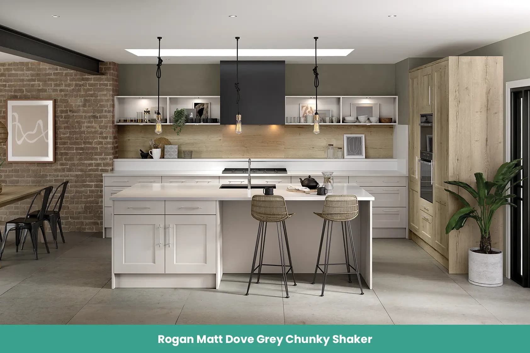Rogan Matt Dove Grey Chunky Shaker Kitchen
