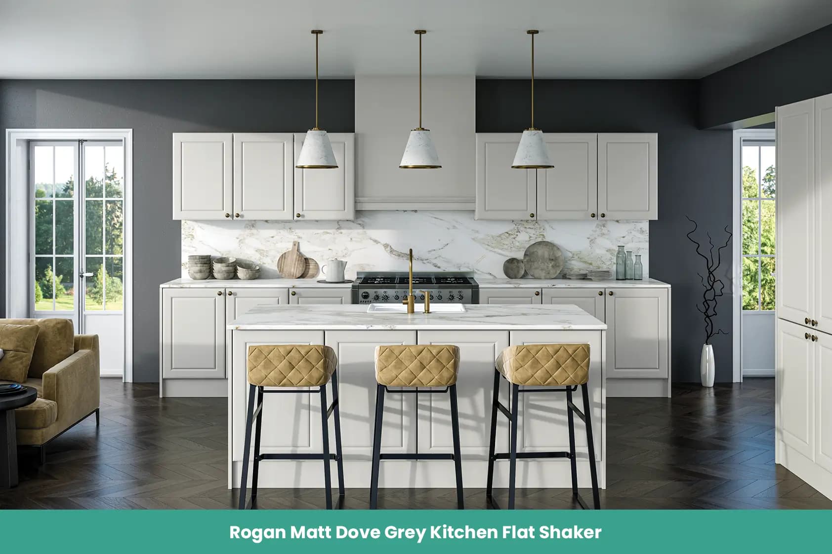 Rogan Matt Dove Grey Kitchen Flat Shaker