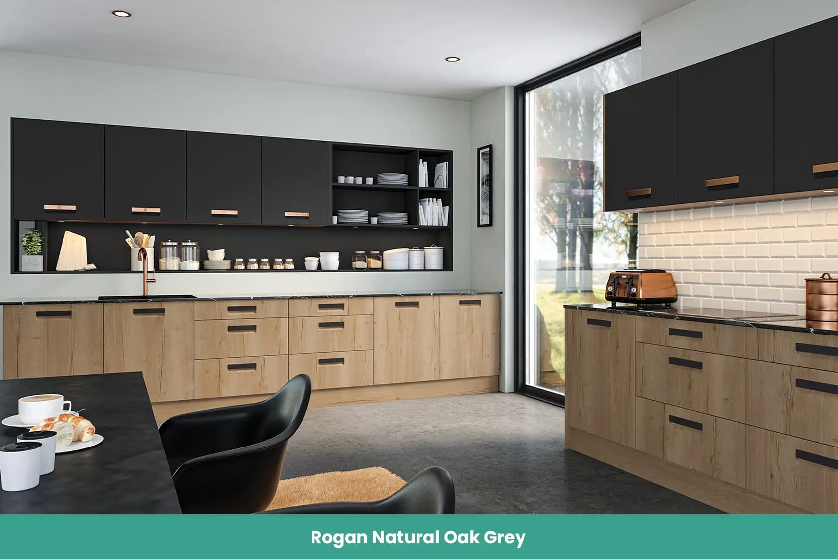 Rogan Natural Oak Grey Kitchen